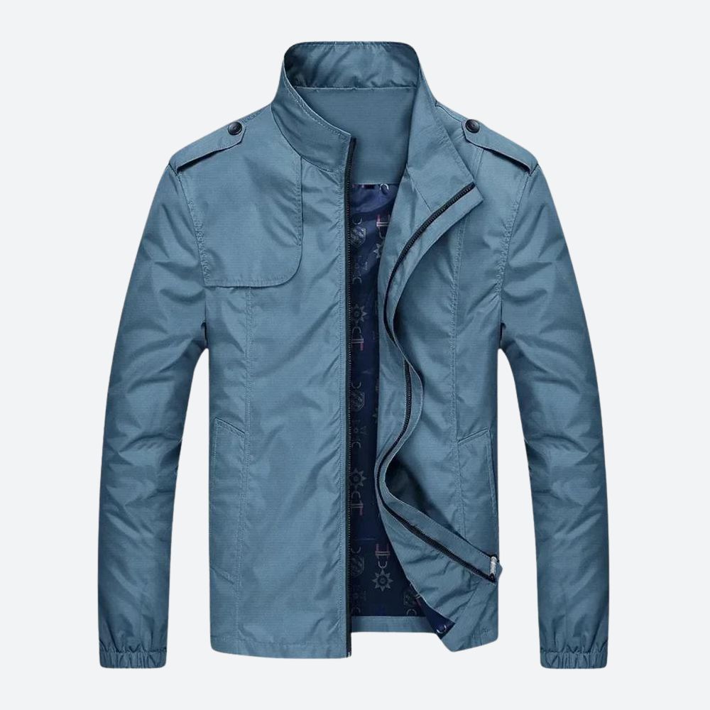 Marcos | Cazadora militar ligera con charreteras, color Azul claro, vista del producto, vista alternativa