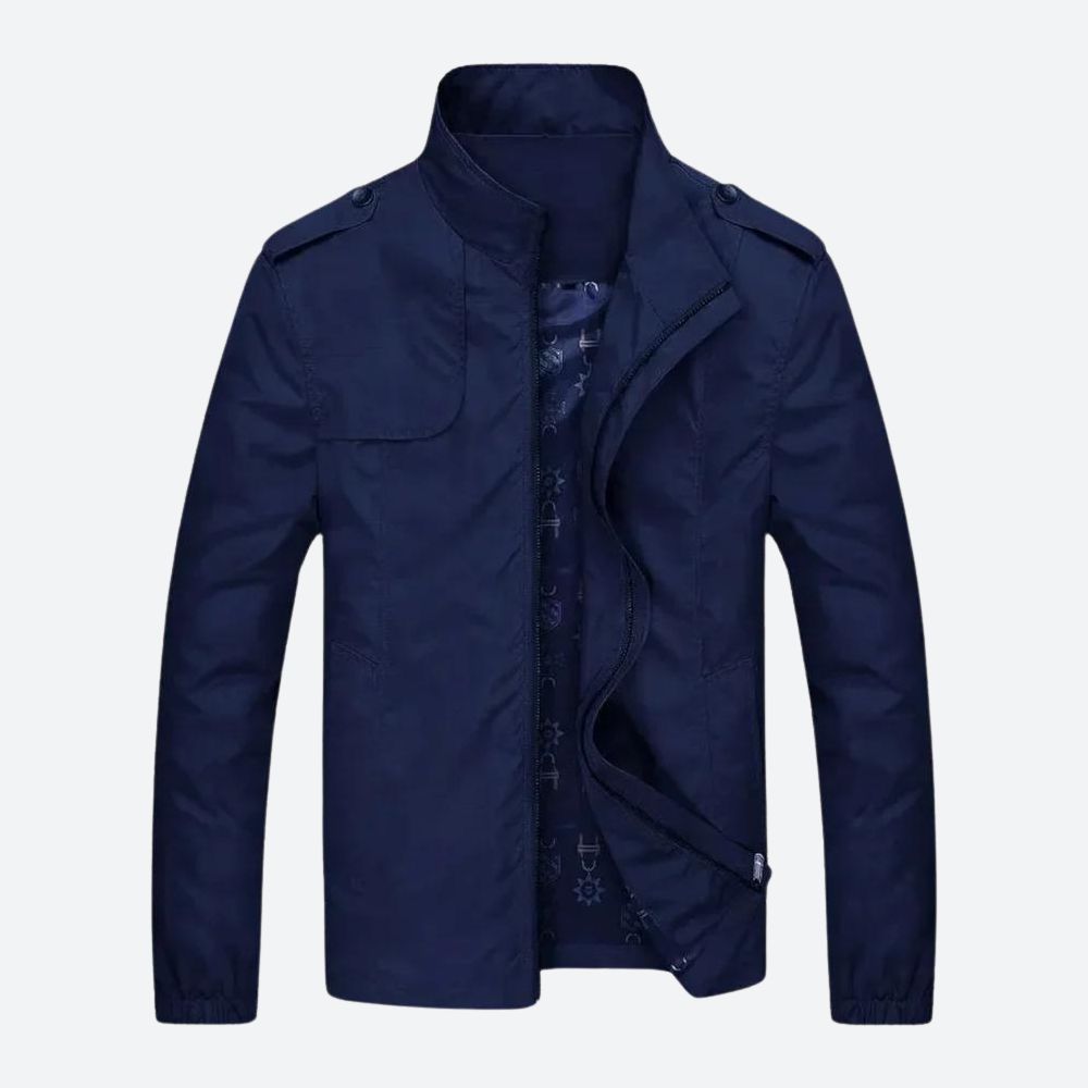Marcos | Cazadora militar ligera con charreteras, color Azul marino, vista del producto, vista complementaria