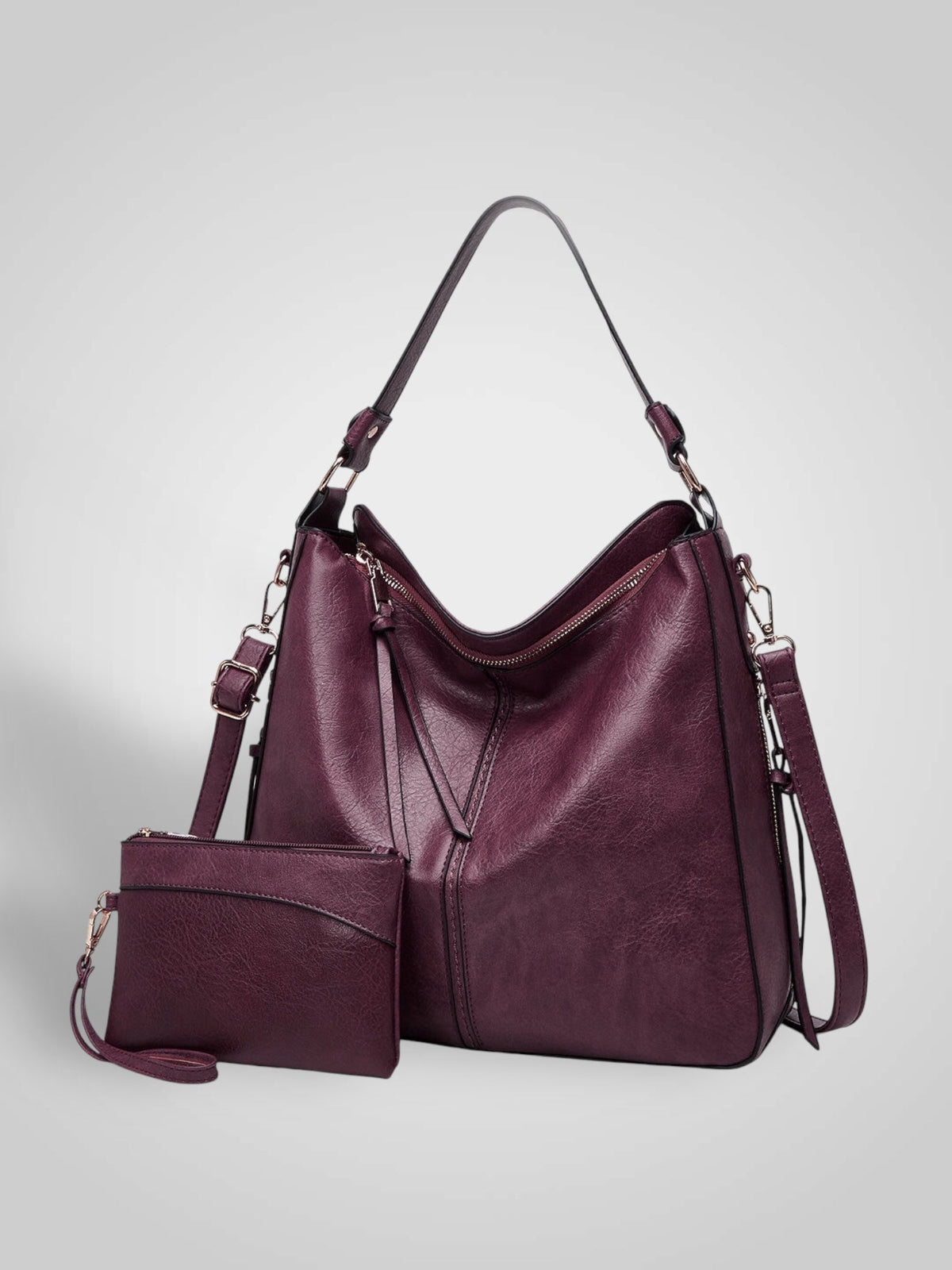 Vanesa | Bolso hobo en piel con bolsillo seguro