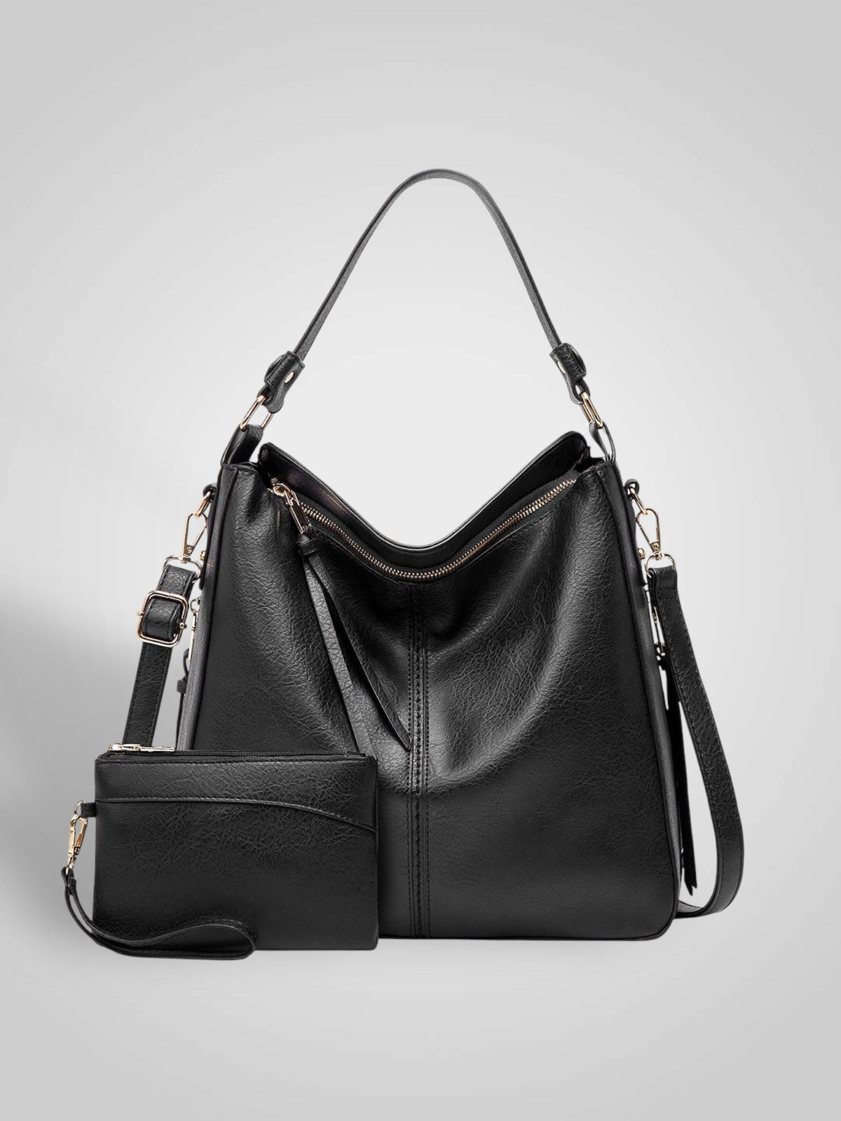 Vanesa | Bolso hobo en piel con bolsillo seguro