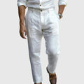 Rafael, Pantalón de pinzas estilo Riviera, color blanco, vista frontal, vista principal