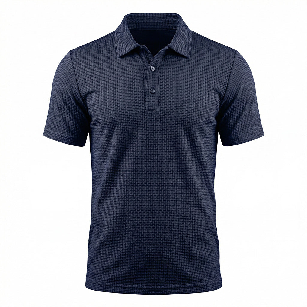 Matteo | Polo texturizado de manga corta, detalle del diseño