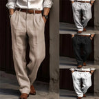 Alonso, Pantalón de lino con pinzas, mosaico de colores y vistas