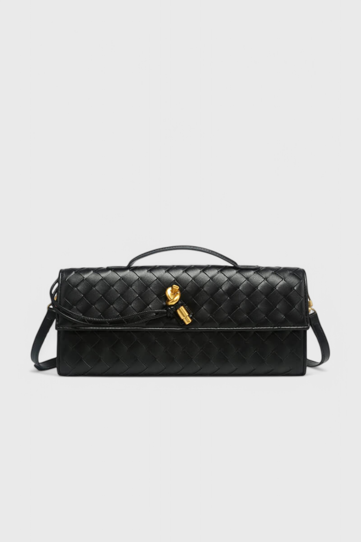 Edurne | Bolso de mano con detalle de lazo dorado