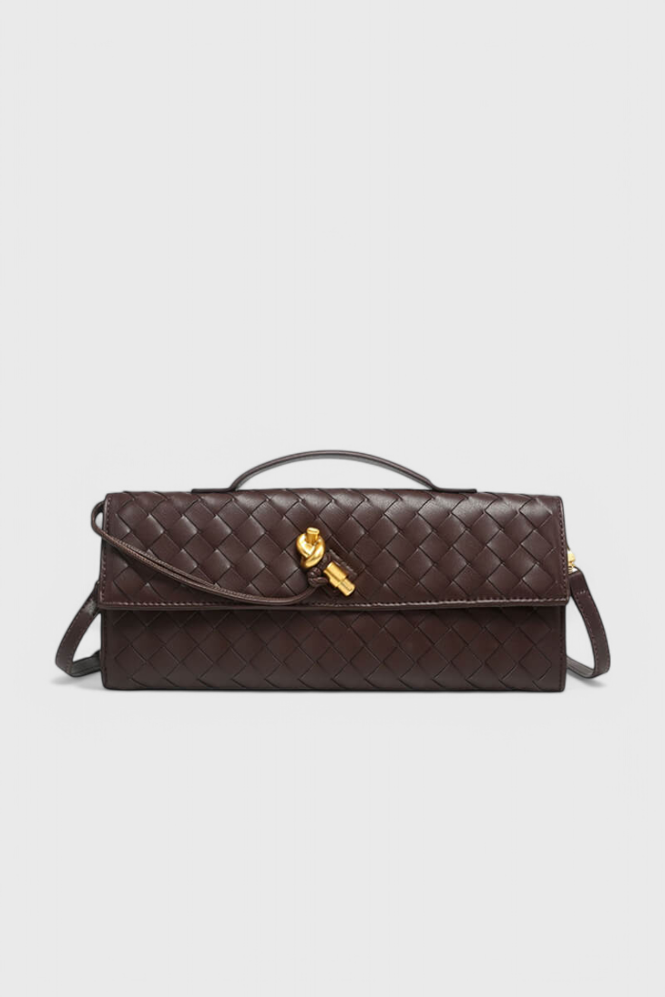 Edurne | Bolso de mano con detalle de lazo dorado