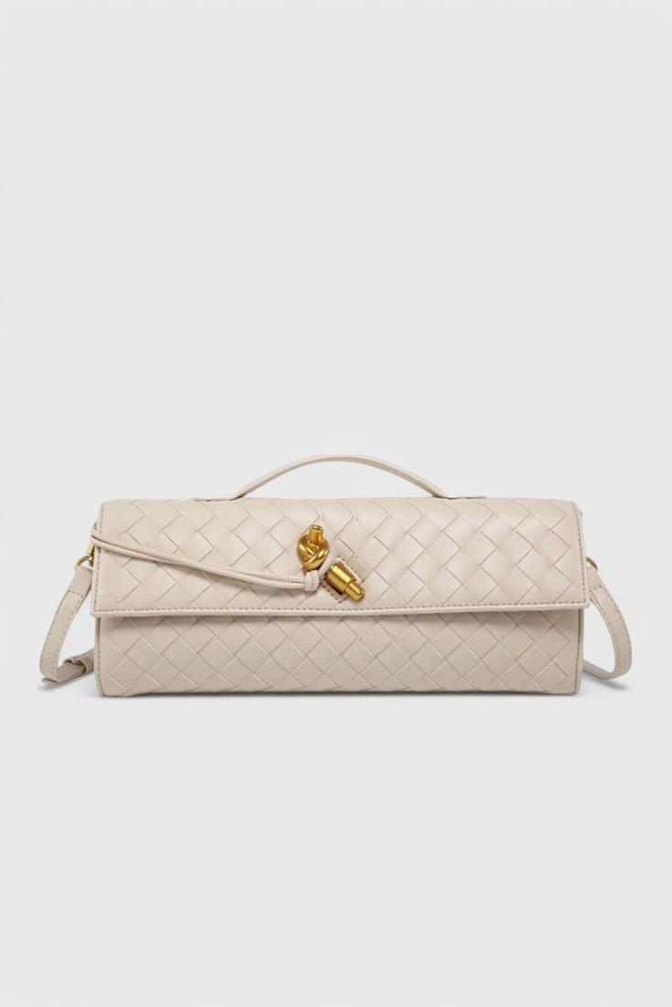Edurne | Bolso de mano con detalle de lazo dorado