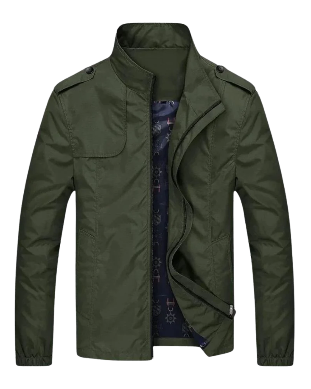 Marcos | Cazadora militar ligera con charreteras, color Verde militar, vista del producto, vista principal