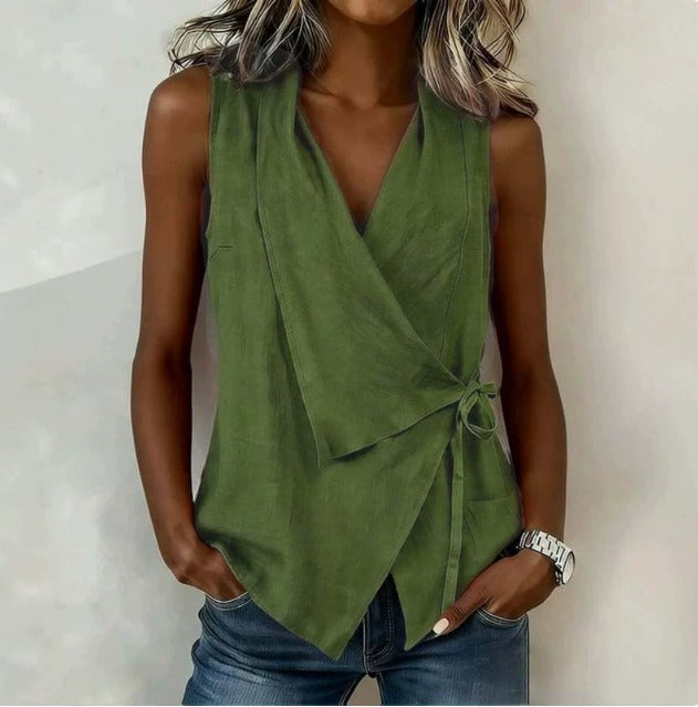 Blusa sin mangas cruzada de Valentina Montier, vista alternativa