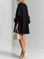 Vestido mini con botones y puños florales Florencia en color negro, vista 22