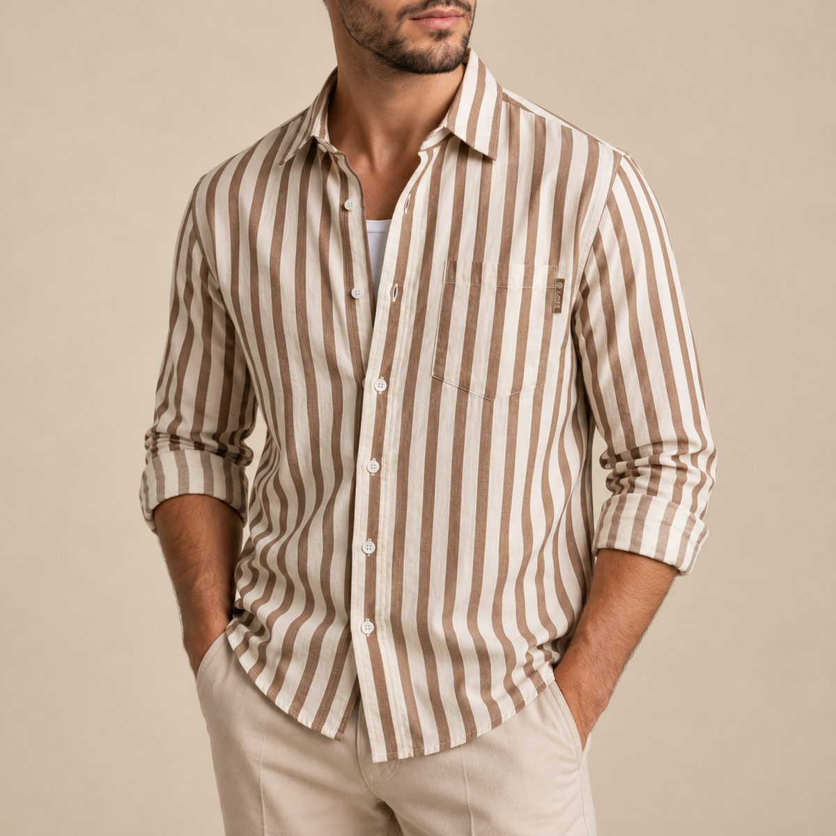 Camisa de rayas de manga larga Alejandro, vista principal