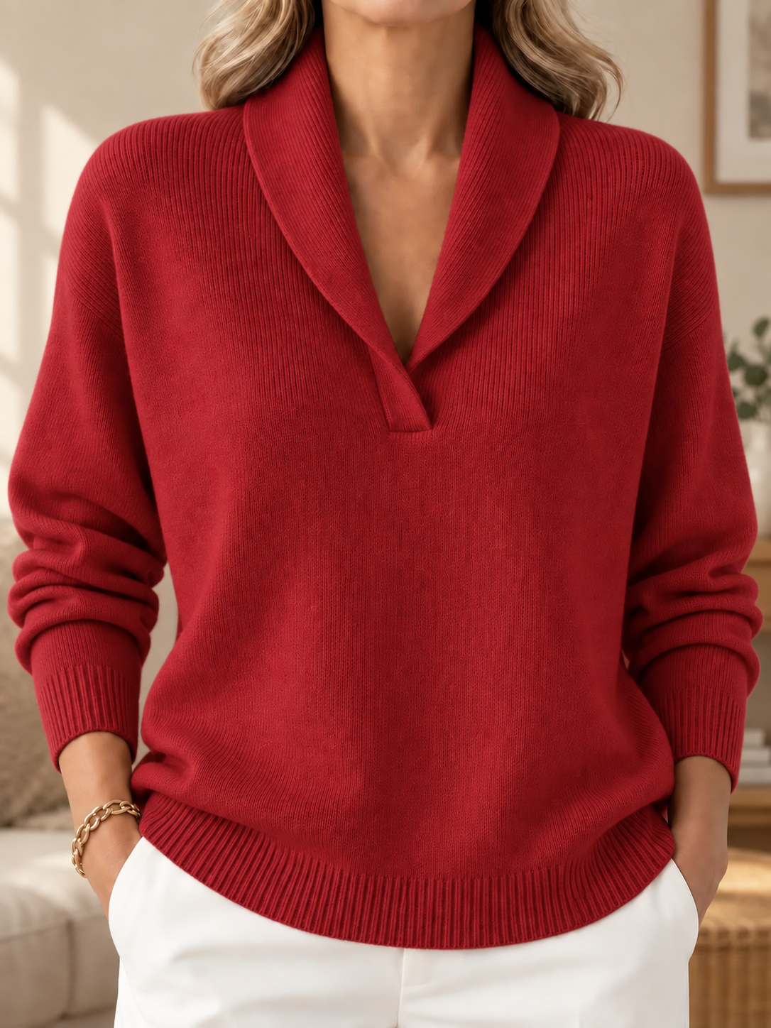 Mireia | Jersey de punto con cuello chal