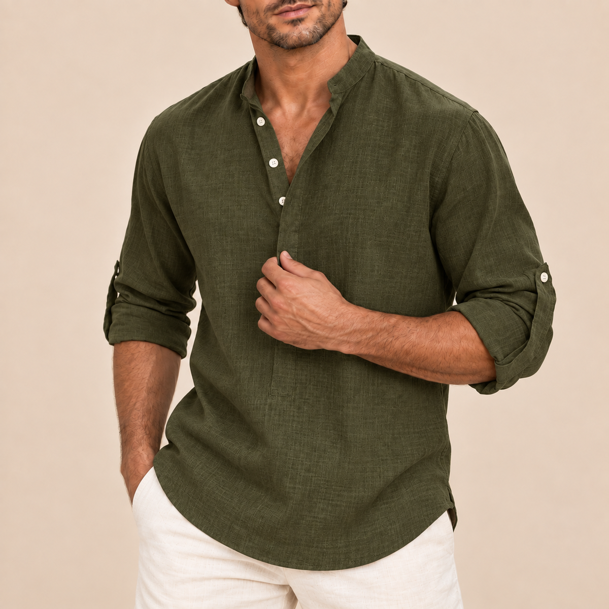 Camisa de cuello abierto Alberto, vista principal