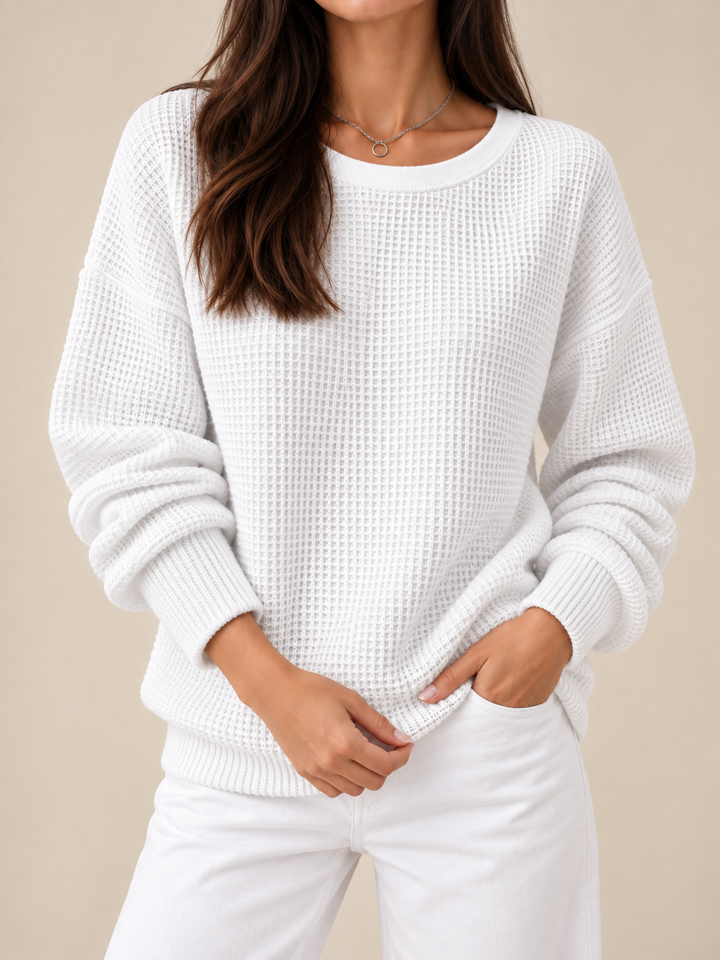 Jersey texturizado de corte amplio Leticia, detalle del cuello, imagen 15