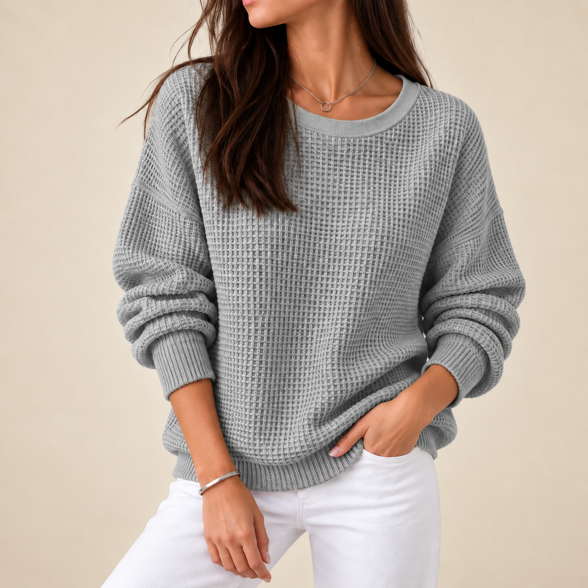 Jersey texturizado de corte amplio Leticia, detalle del diseño