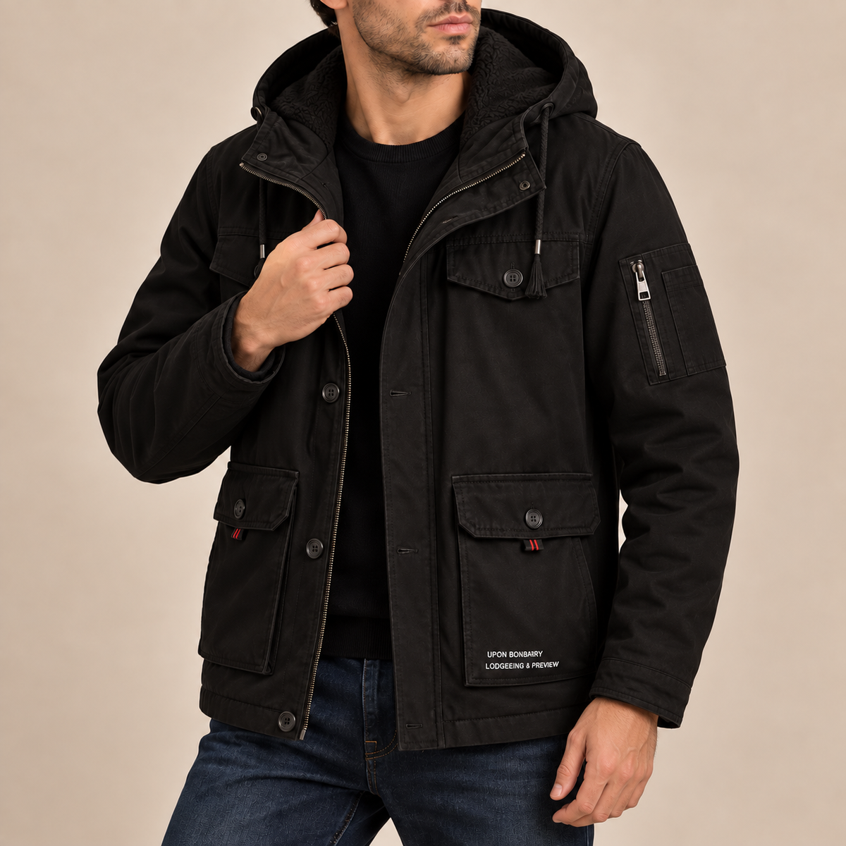 Parka corta con capucha y bolsillos Joaquín, vista alternativa