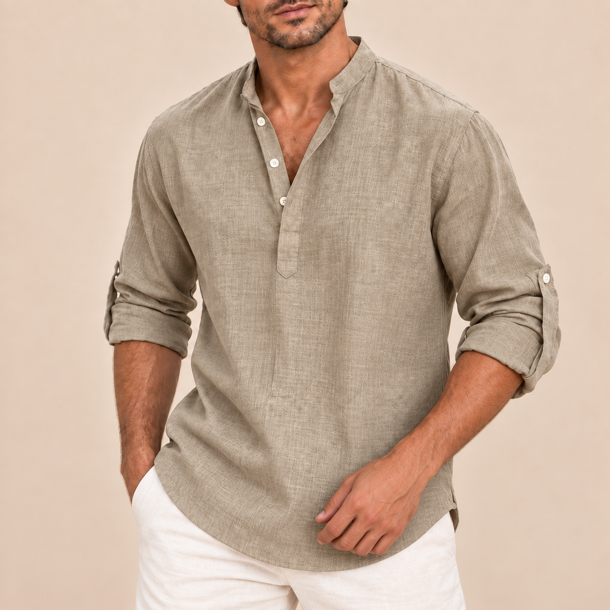 Camisa de cuello abierto Alberto, vista alternativa