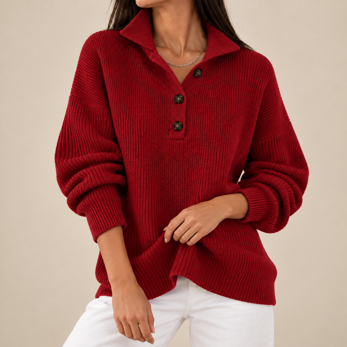 Jersey polo con cuello alto Gracia, detalle del diseño