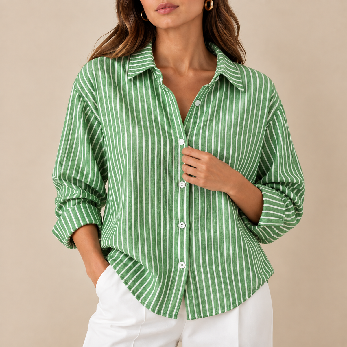 Ángela | Camisa de rayas de corte relajado