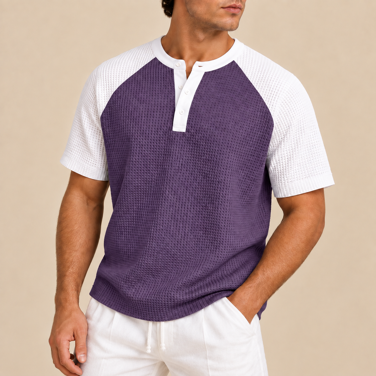 Polo de punto bicolor Celestino, detalle del diseño