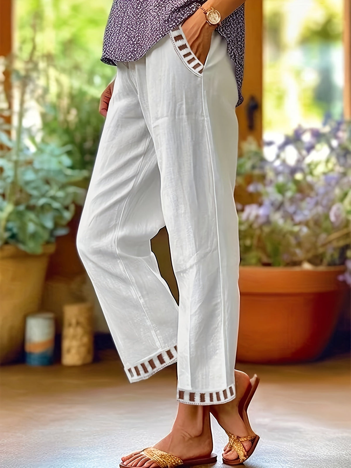 Pantalón fluido cropped de Valentina Montier, vista principal