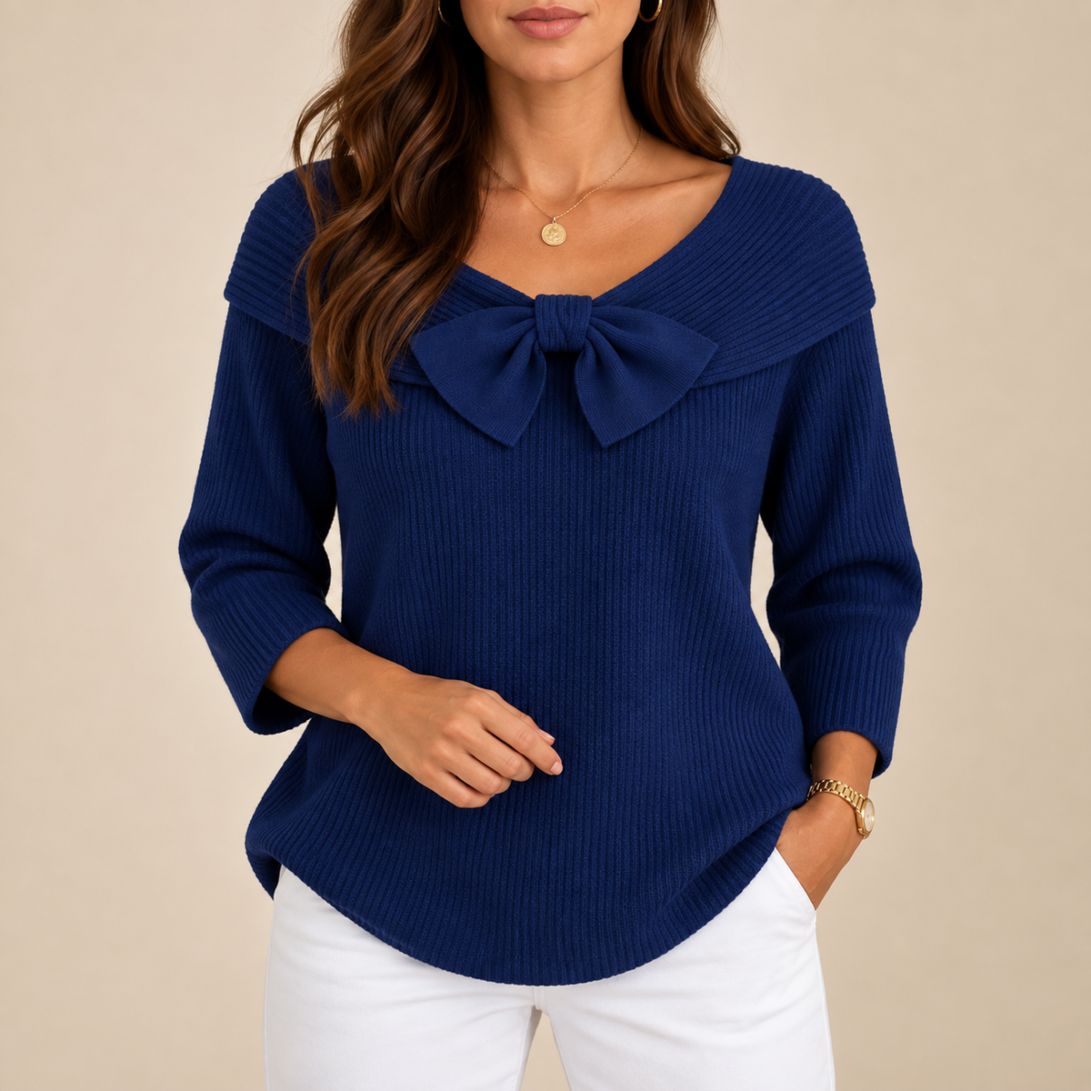 Mónica | Jersey con cuello marinero y lazo
