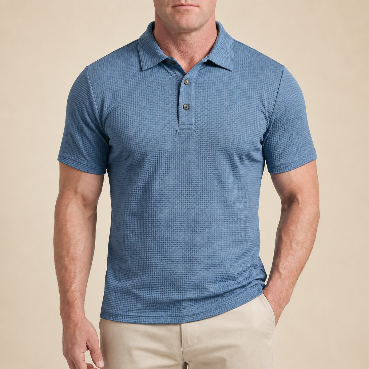 Polo texturizado de manga corta Mateo, vista complementaria