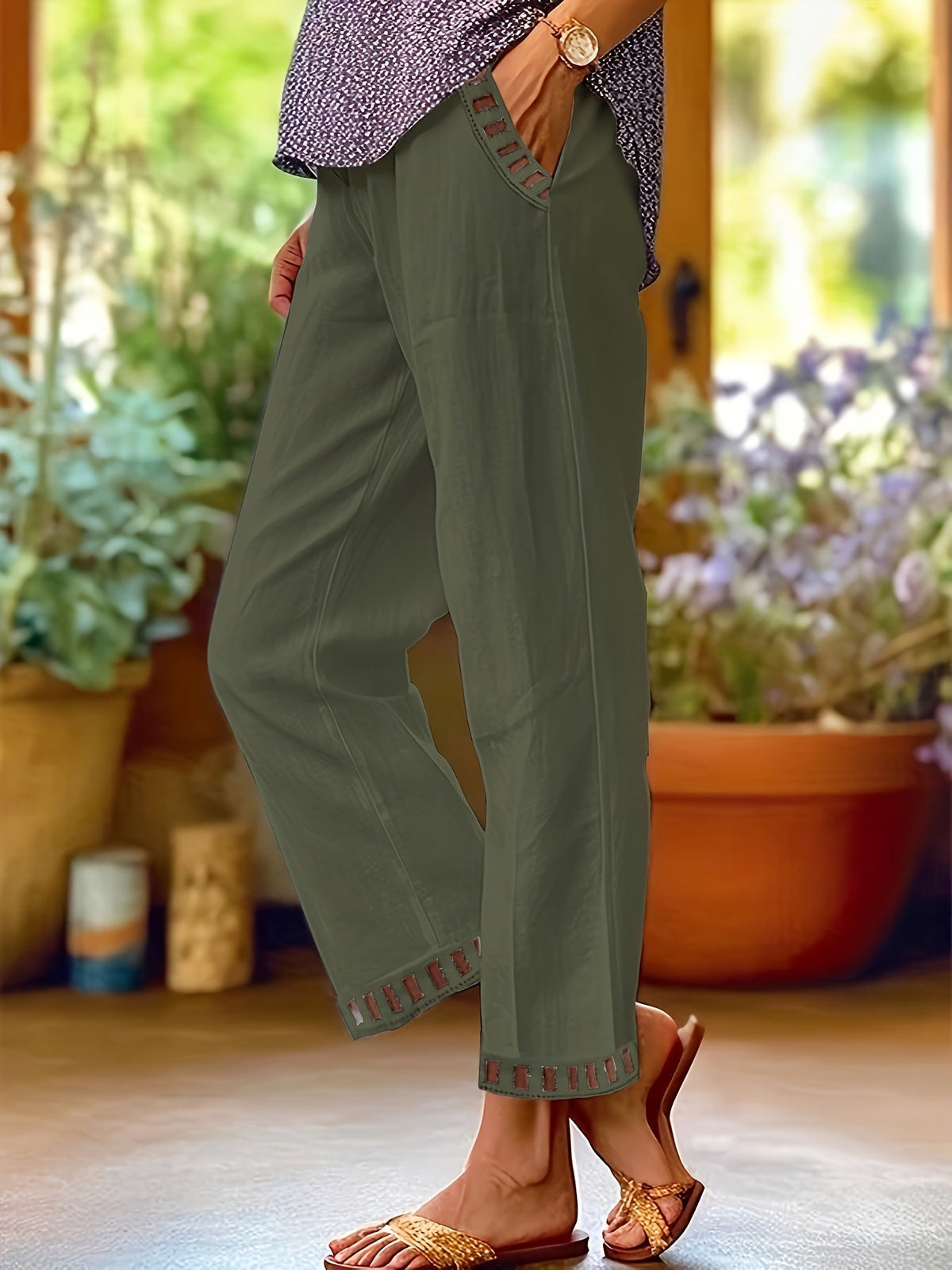 Pantalón fluido cropped de Valentina Montier, vista alternativa