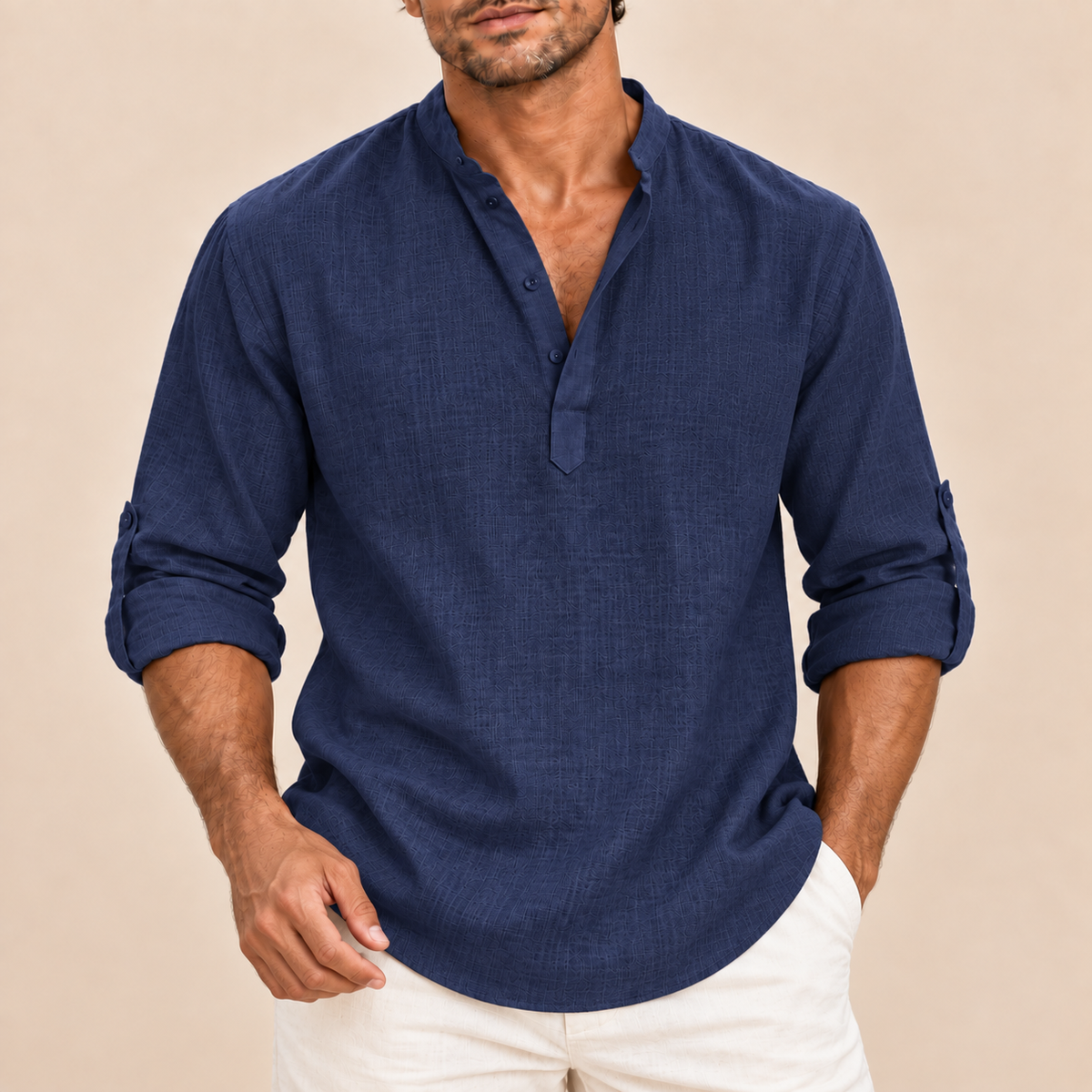 Camisa de cuello abierto Alberto, vista principal