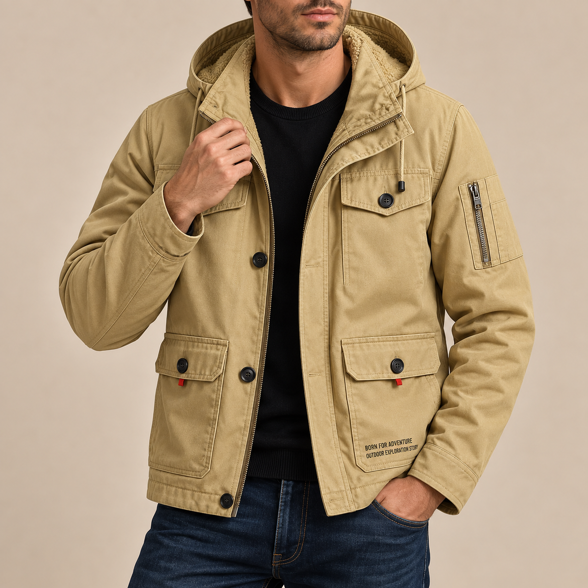 Parka corta con capucha y bolsillos Joaquín, vista complementaria