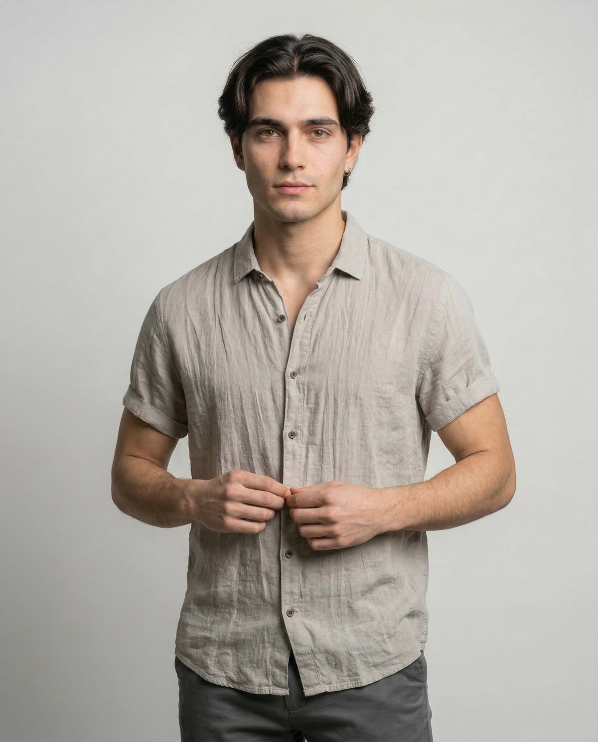 Loren | Camisa de manga corta con textura natural