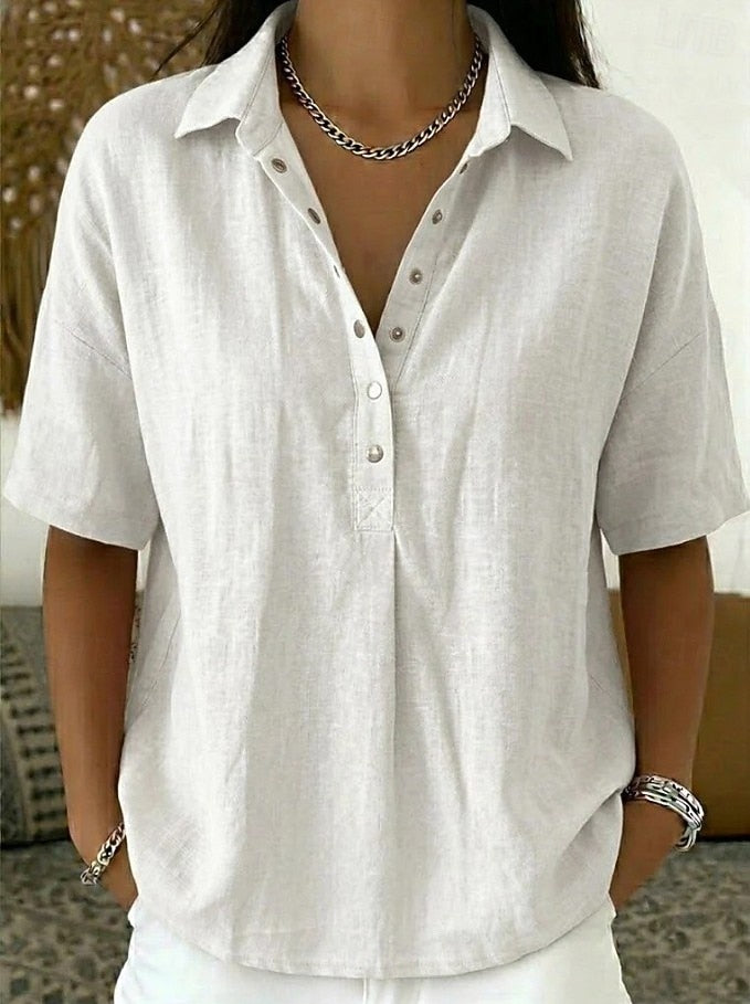 Camisa casual abotonada de Valentina Montier, detalle del diseño