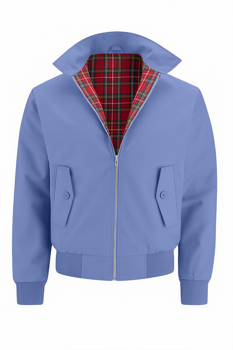 César | Cazadora Harrington con forro tartán, color Azul claro, vista del producto, vista complementaria