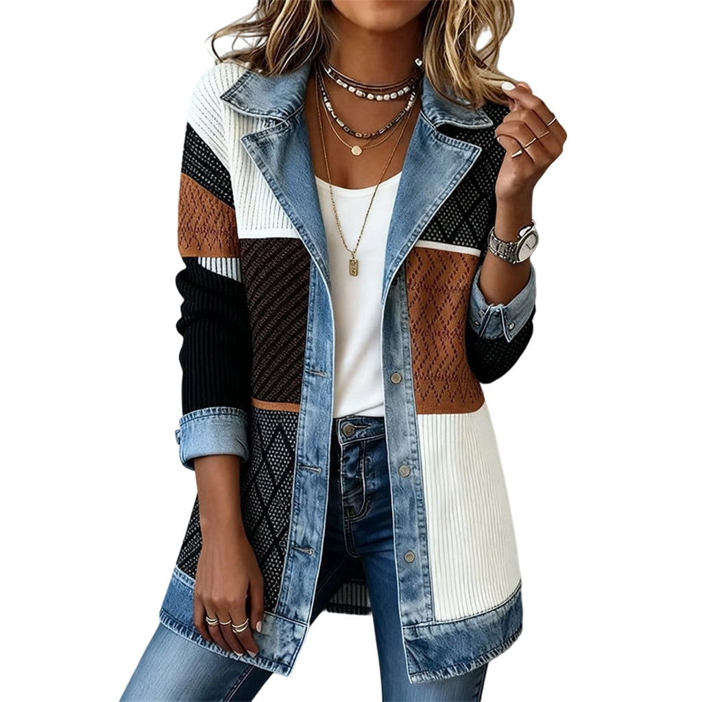 Marcela | Abrigo de punto y denim