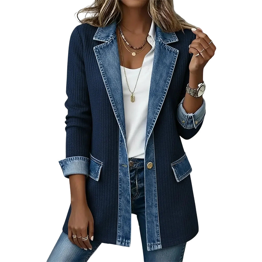 Marcela | Abrigo de punto y denim