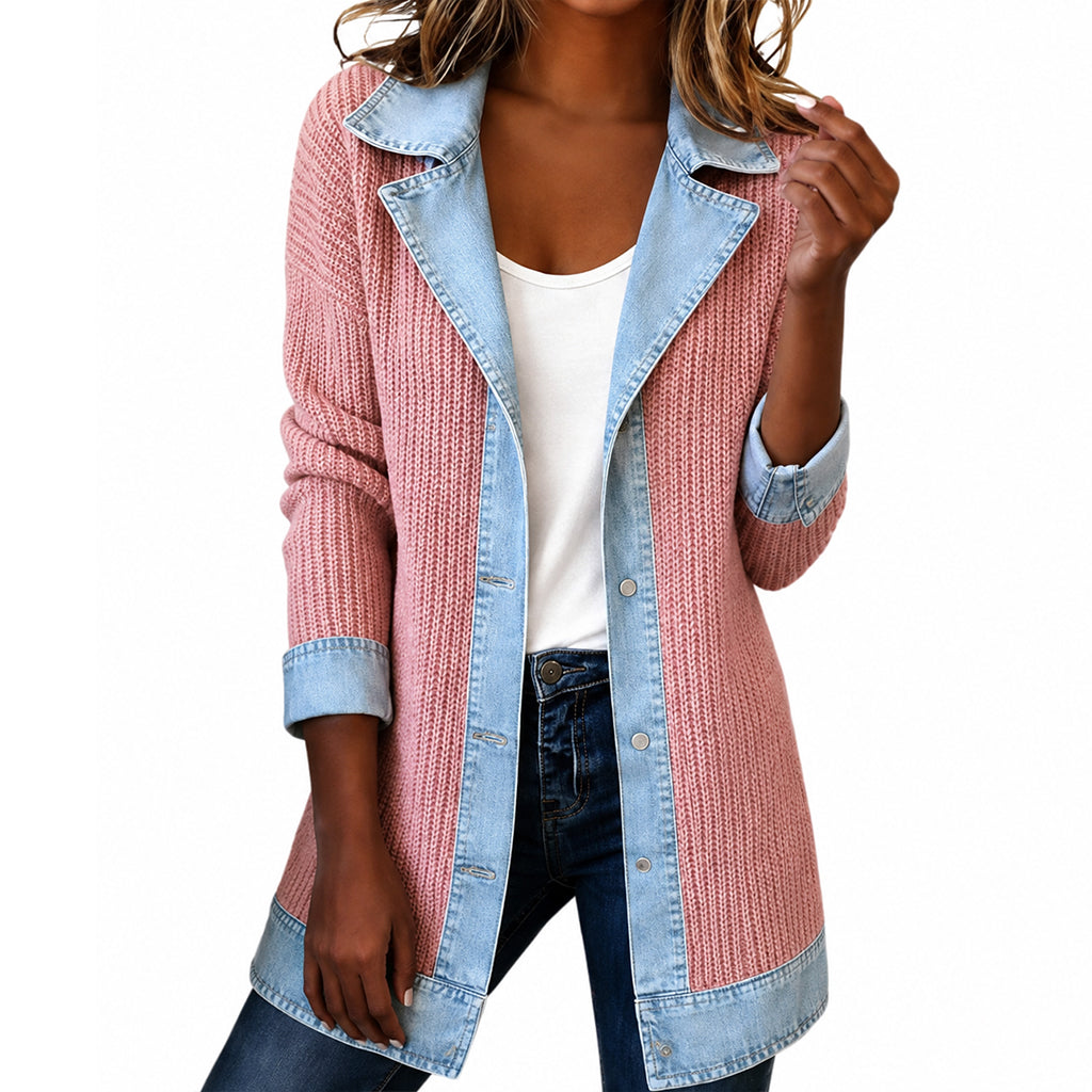 Marcela | Abrigo de punto y denim